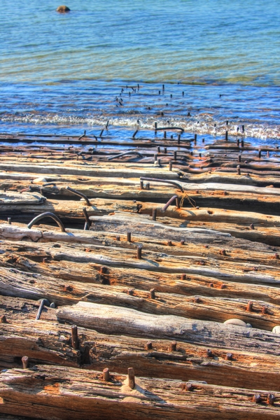 Remains of a shipwreck on Lake Superior